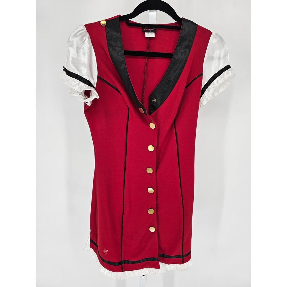 Dreamgirl Womens Sz M Pirate red and white dress Halloween costume